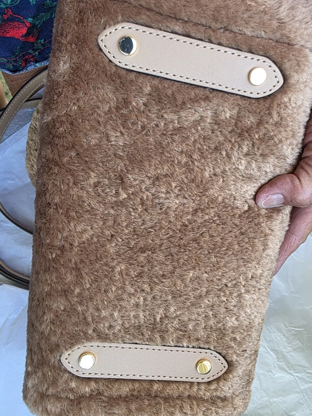 Kate SpadeFaux Fur Tote Bag in Camel - Soft Plush Handbag